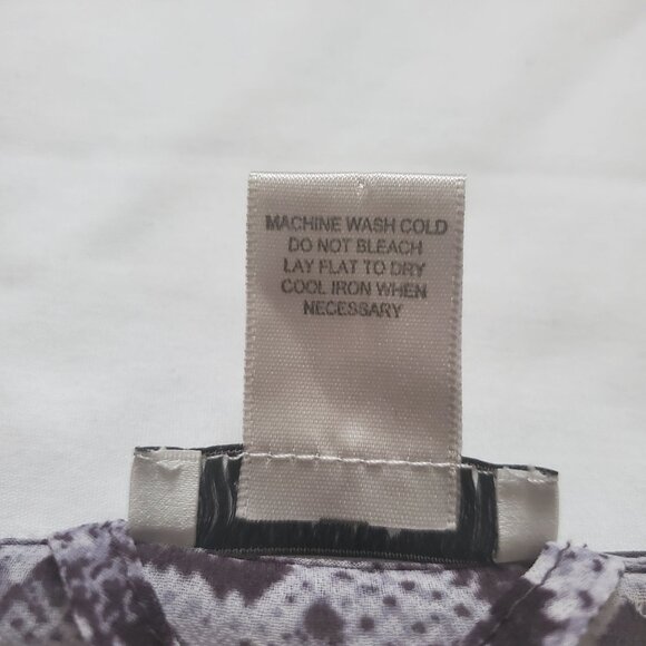 Cache Women's Snakeskin Print Sheer 3/4 Sleeve Blouse Gray Size 4 - Picture 9 of 12